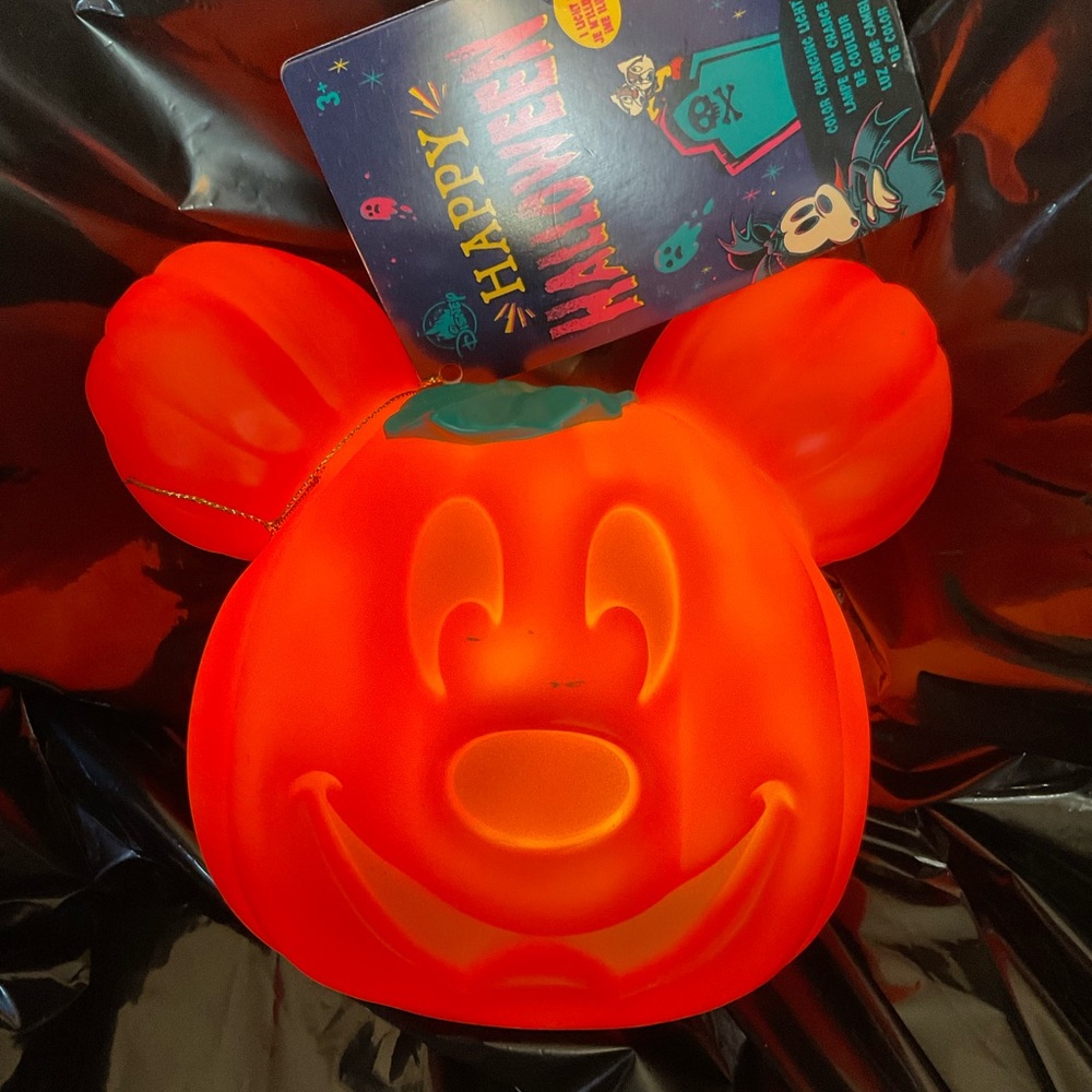 DISNEY MICKEY MOUSE PUMPKIN  LIGHT UP HALLOWEEN  MINNIE ME  .6 in H